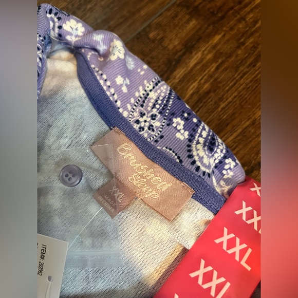 NWT Brushed Sleep two-piece pajama set. Size XXL.  Short sleeve top. - Picture 9 of 11